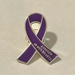 Purple Ribbon Lapel Pin Stop The Violence Badge Stylish Accessory Pin